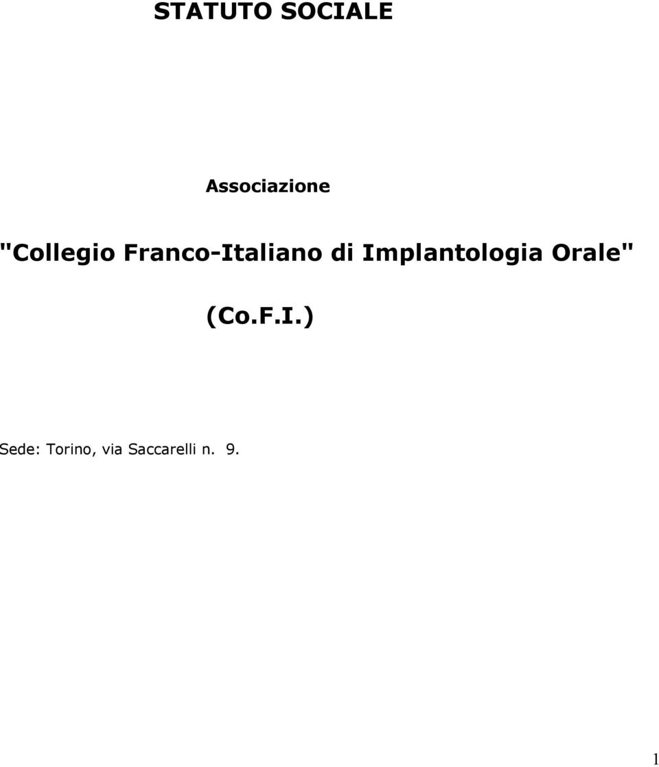 Implantologia Orale" (Co.F.I.)