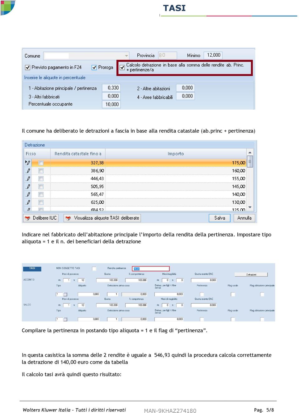 dei beneficiari della detrazione Compilare la pertinenza in postando tipo aliquota = 1 e il flag di pertinenza.