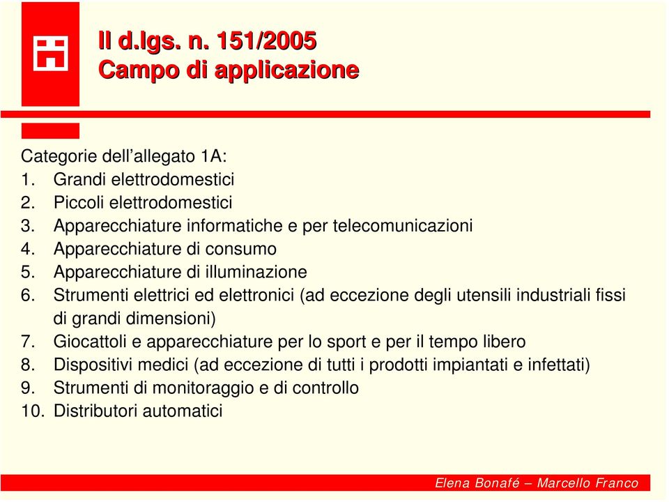 Strumenti elettrici ed elettronici (ad eccezione degli utensili industriali fissi di grandi dimensioni) 7.