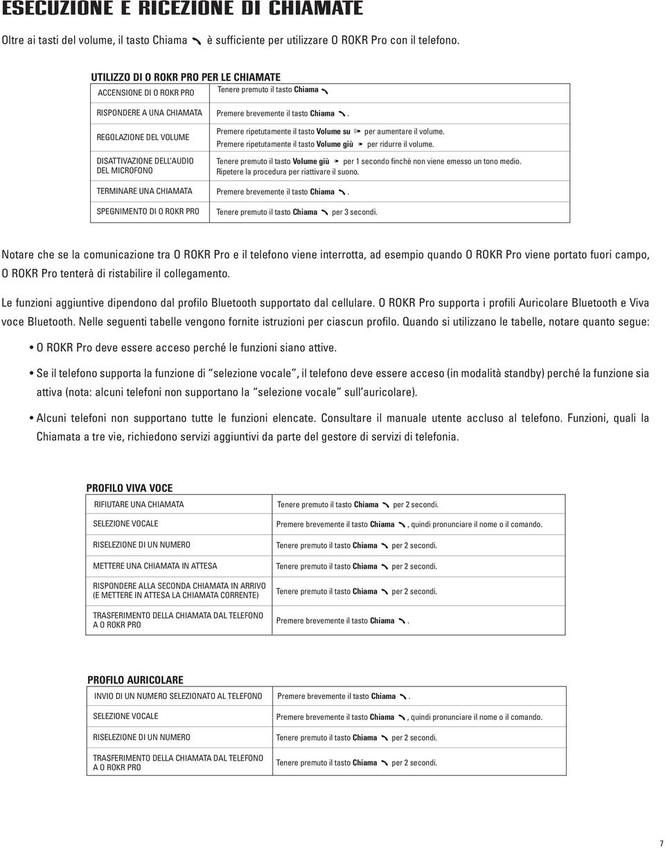 REGOLAZIONE DEL VOLUME Premere ripetutamente il tasto Volume su Premere ripetutamente il tasto Volume giù per aumentare il volume. per ridurre il volume.