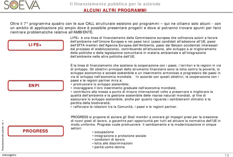 LIFE+ LIFE+ è una linea di finanziamento i della Commissione i europea che cofinanzia i azioni i a favore dell ambiente nell Unione Europea e nei paesi terzi (paesi candidati all adesione all UE,