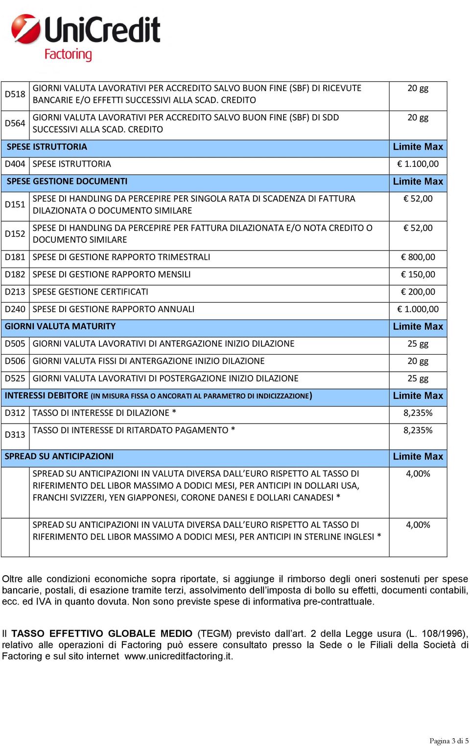 100,00 SPESE GESTIONE DOCUMENTI D151 D152 SPESE DI HANDLING DA PERCEPIRE PER SINGOLA RATA DI SCADENZA DI FATTURA DILAZIONATA O DOCUMENTO SIMILARE SPESE DI HANDLING DA PERCEPIRE PER FATTURA