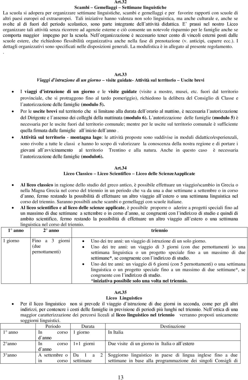 E prassi nel nostro Liceo organizzare tali attività senza ricorrere ad agenzie esterne e ciò consente un notevole risparmio per le famiglie anche se comporta maggior impegno per la scuola.