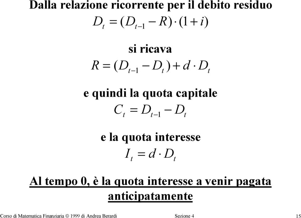 I d Al epo 0, è la quoa eresse a ver pagaa acpaaee