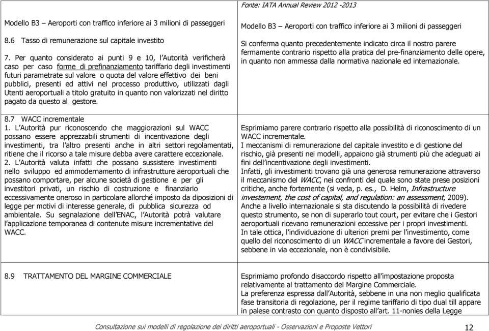 beni pubblici, presenti ed attivi nel processo produttivo, utilizzati dagli Utenti aeroportuali a titolo gratuito in quanto non valorizzati nel diritto pagato da questo al gestore. 8.