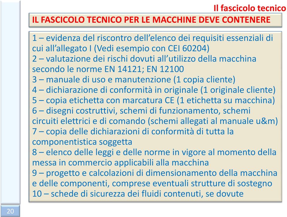 copia etichetta con marcatura CE (1 etichetta su macchina) 6 disegni costruttivi, schemi di funzionamento, schemi circuiti elettrici e di comando (schemi allegati al manuale u&m) 7 copia delle