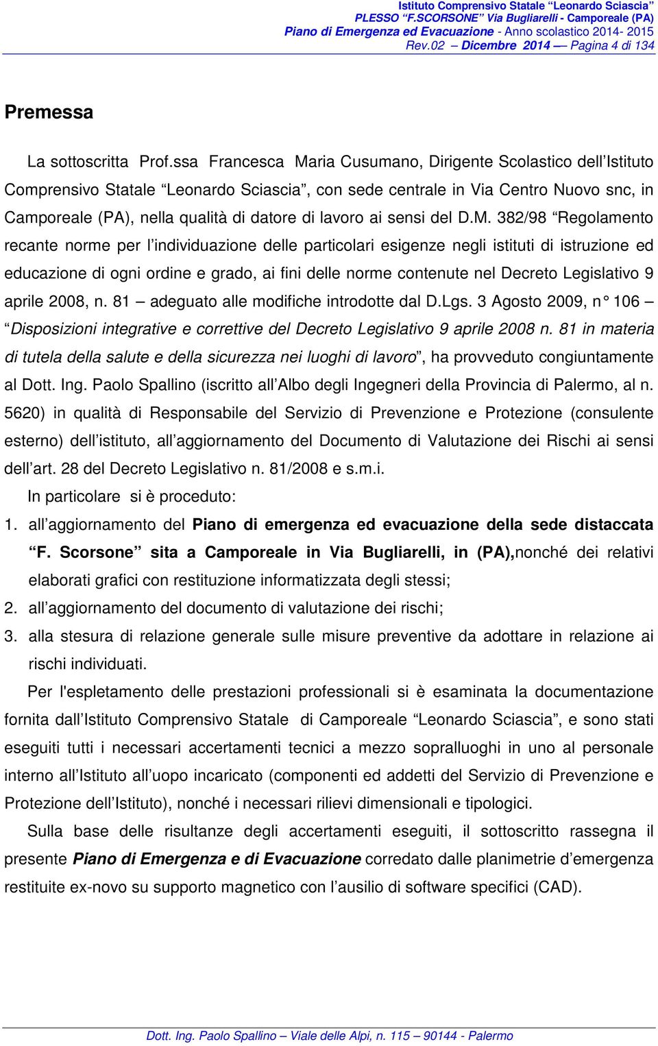 lavoro ai sensi del D.M.