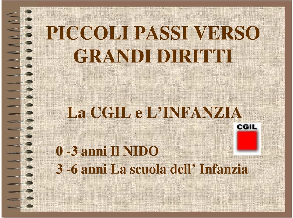 INFANZIA 0-3 anni Il NIDO