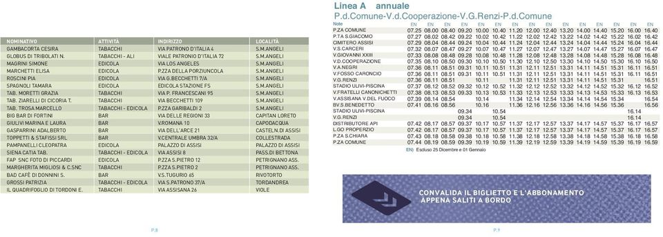 TBHI VI BEHETTI 109 S.M.NGELI TB. TROS MRELLO TBHI - EDIOL P.ZZ GRIBLDI 2 S.M.NGELI BIG BR DI FORTINI BR VI DELLE REGIONI 33 PITN LORETO GIULIVI MRIN E LUR BR V.