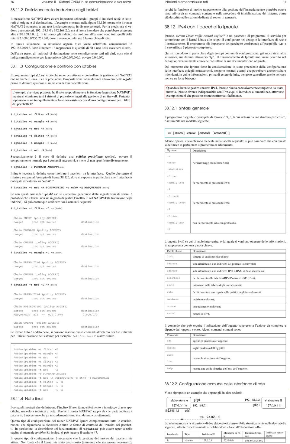 L esempio mostrato nella figura 38.126 mostra che il router NAT/PAT è connesso a una rete locale scomposta in diverse sottoreti. Per la precisione si vedono due sottoreti, 192.168.1.0 e 192.168.2.0, ma si lascia intendere che potrebbero essercene altre (192.