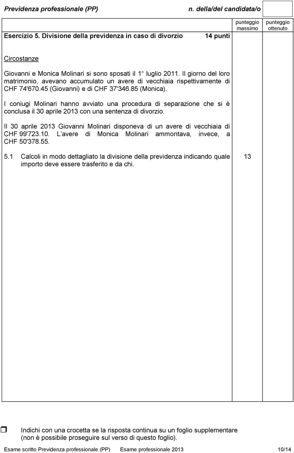 I coniugi Molinari hanno avviato una procedura di separazione che si è conclusa il 30 aprile 203 con una sentenza di divorzio.