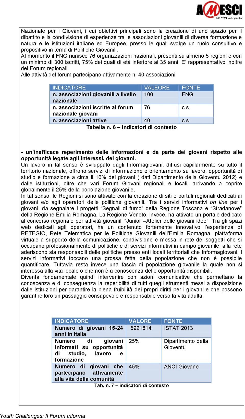 Al momento il FNG riunisce 76 organizzazioni nazionali, presenti su almeno 5 regioni e con un minimo di 300 iscritti, 75% dei quali di età inferiore ai 35 anni.