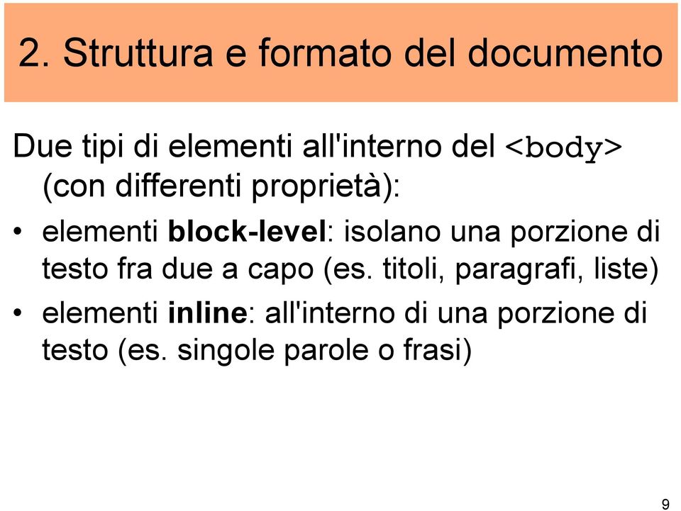 porzione di testo fra due a capo (es.