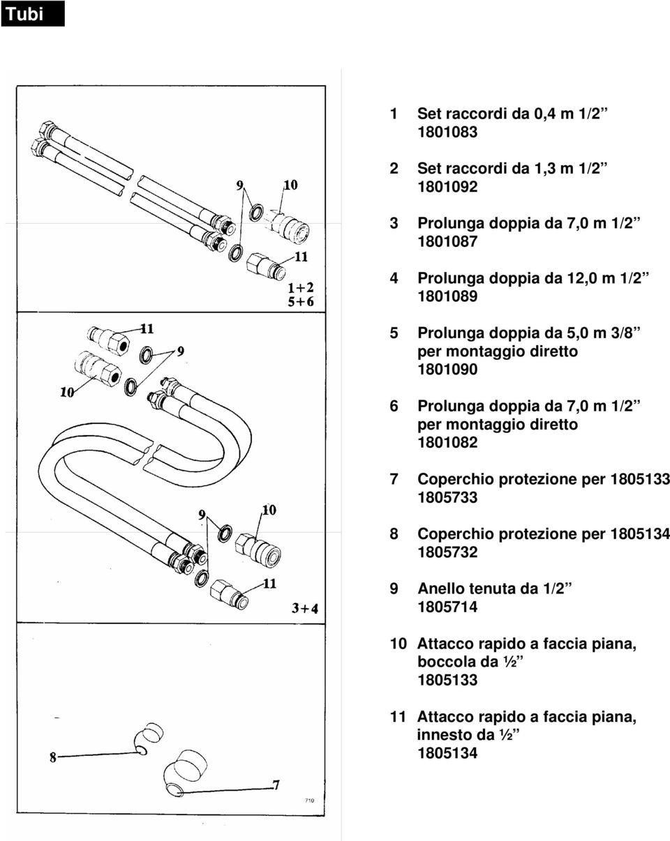 1/2 per montaggio diretto 1801082 7 Coperchio protezione per 1805133 1805733 8 Coperchio protezione per 1805134 1805732 9