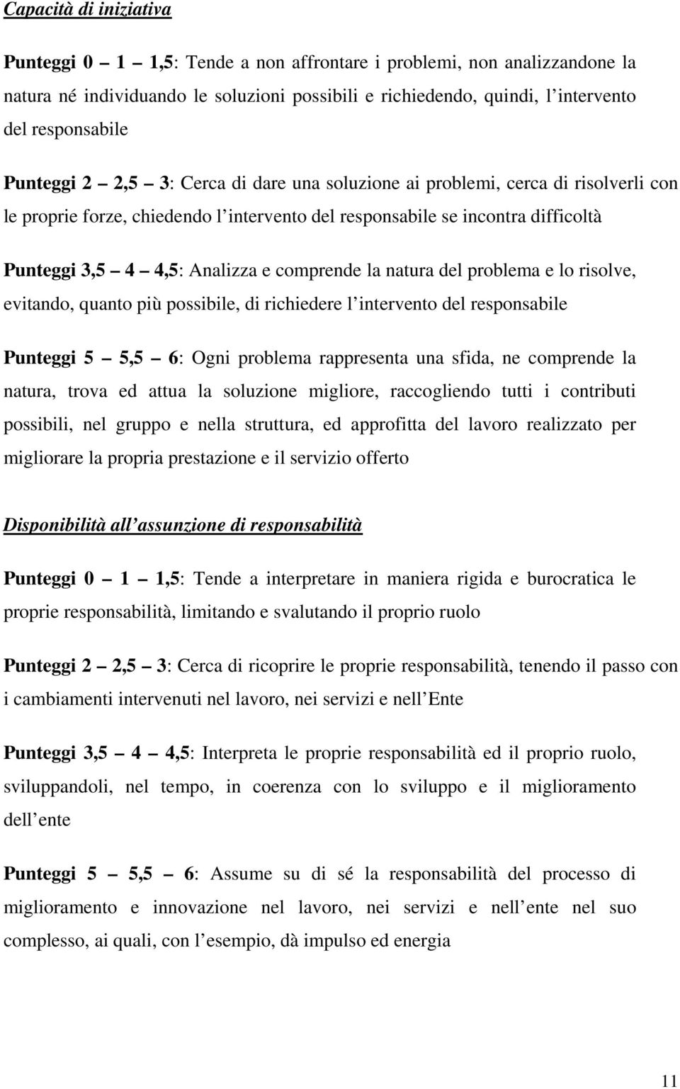 comprende la natura del problema e lo risolve, evitando, quanto più possibile, di richiedere l intervento del responsabile Punteggi 5 5,5 6: Ogni problema rappresenta una sfida, ne comprende la