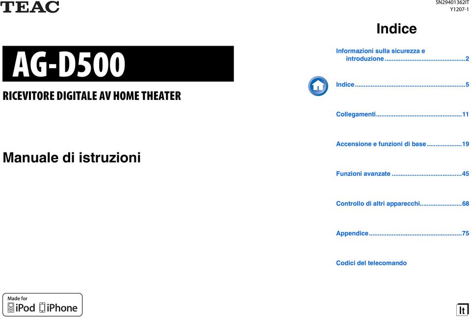 .. Manuale di istruzioni Accensione e funzioni di base...9 Funzioni avanzate.