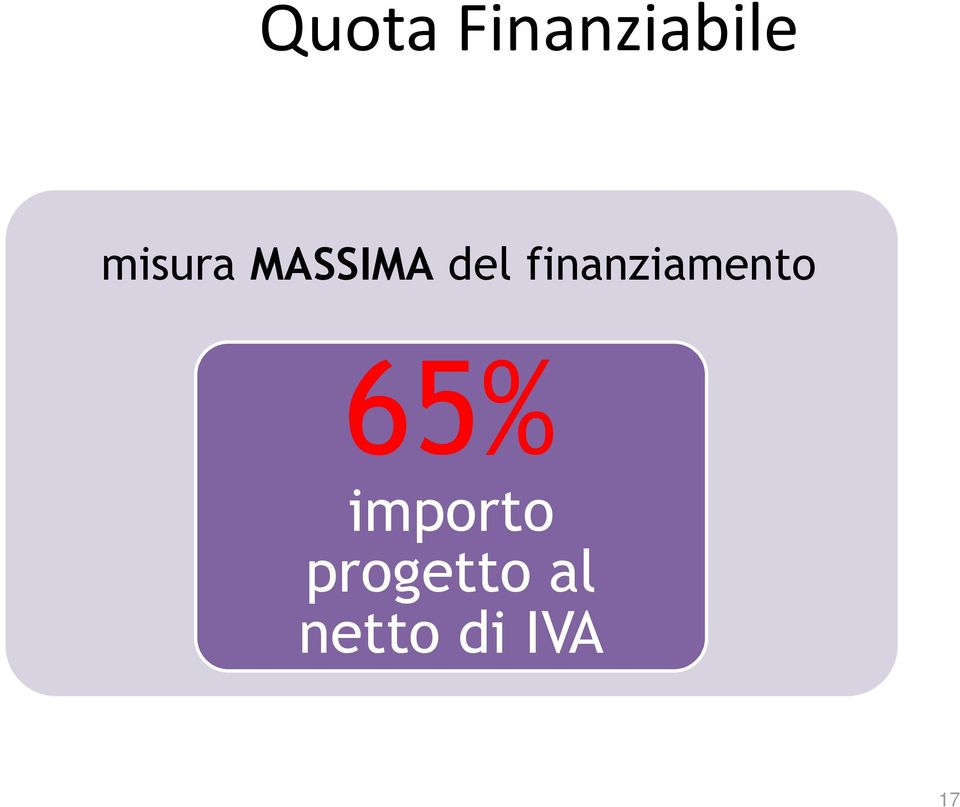 finanziamento 65%