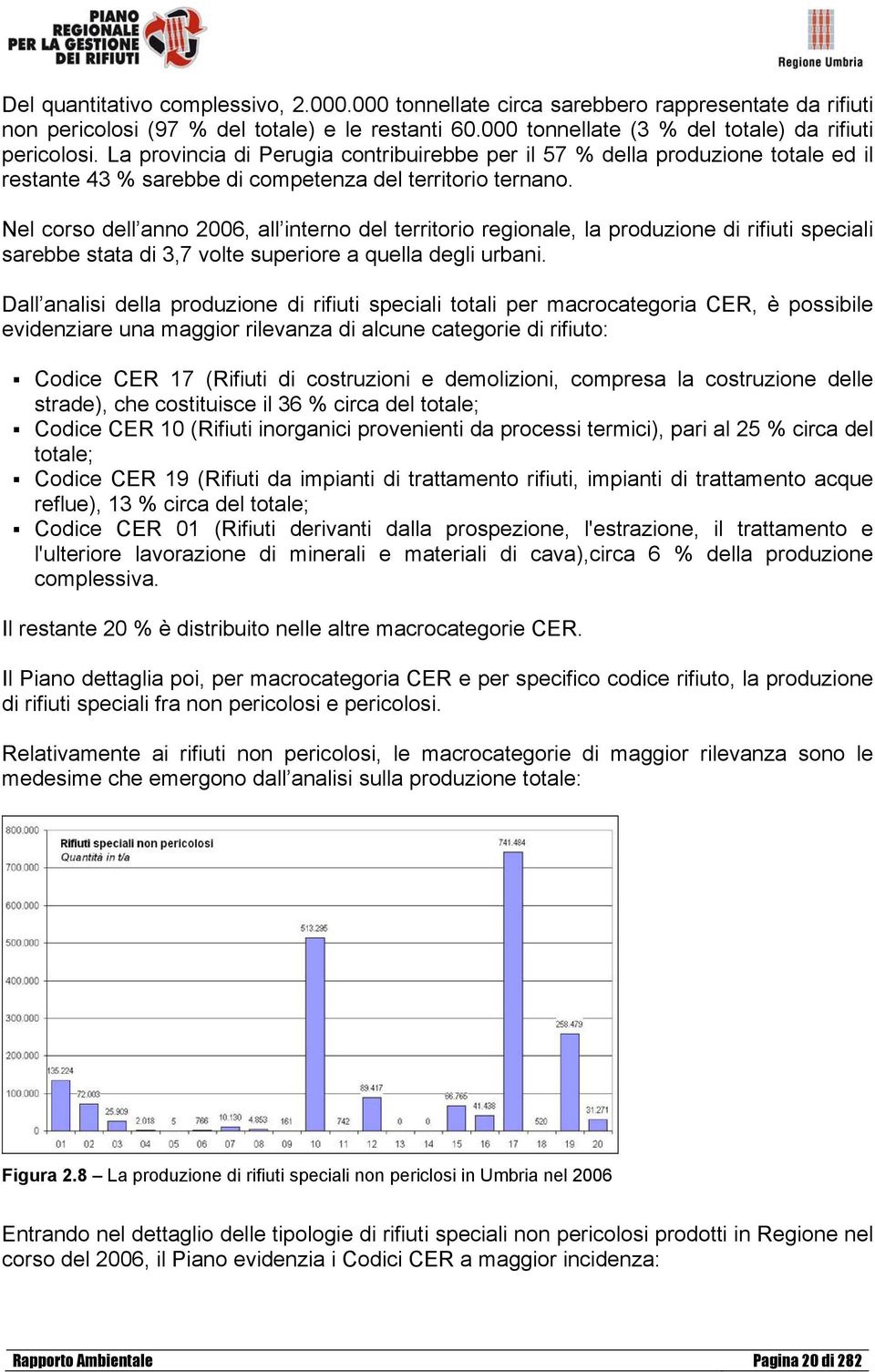 Nel corso dell anno 2006, all interno del territorio regionale, la produzione di rifiuti speciali sarebbe stata di 3,7 volte superiore a quella degli urbani.