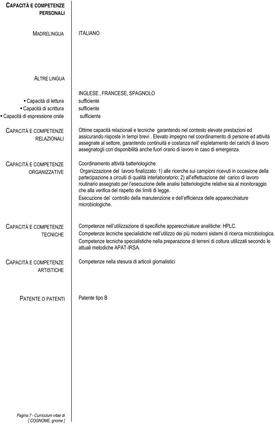 Elevato impegno nel coordinamento di persone ed attività assegnate al settore, garantendo continuità e costanza nell espletamento dei carichi di assegnatogli con disponibilità anche fuori orario di