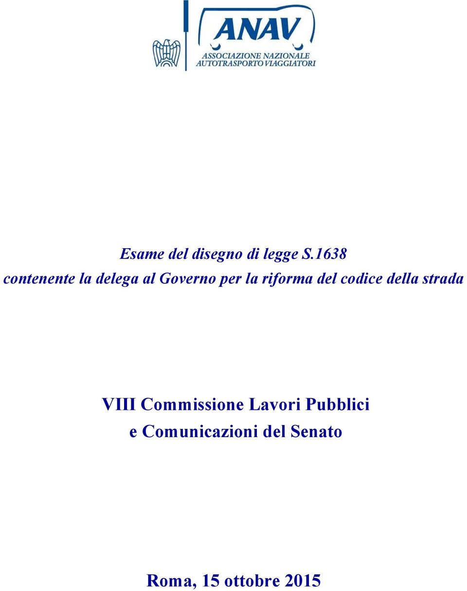 riforma del codice della strada VIII