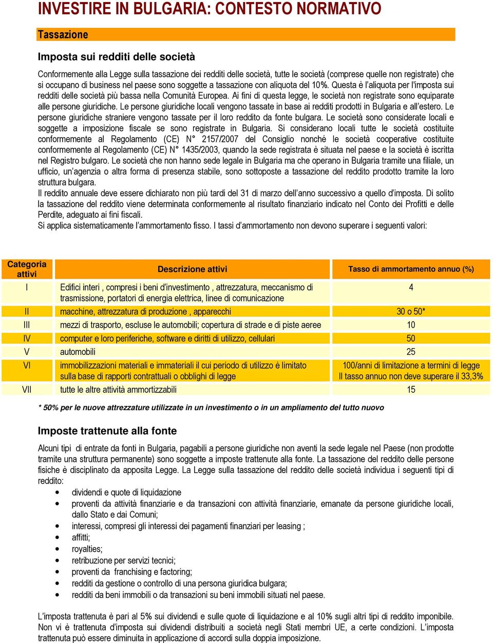 Ai fini di questa legge, le società non registrate sono equiparate alle persone giuridiche. Le persone giuridiche locali vengono tassate in base ai redditi prodotti in Bulgaria e all estero.