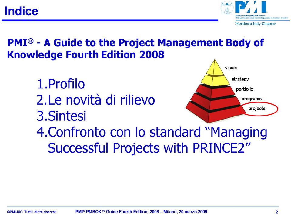 Confronto con lo standard Managing Successful Projects with PRINCE2