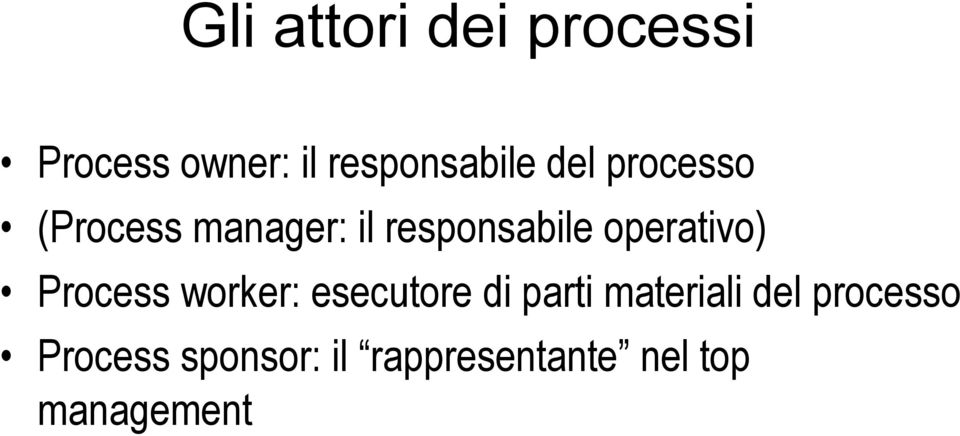 operativo) Process worker: esecutore di parti materiali