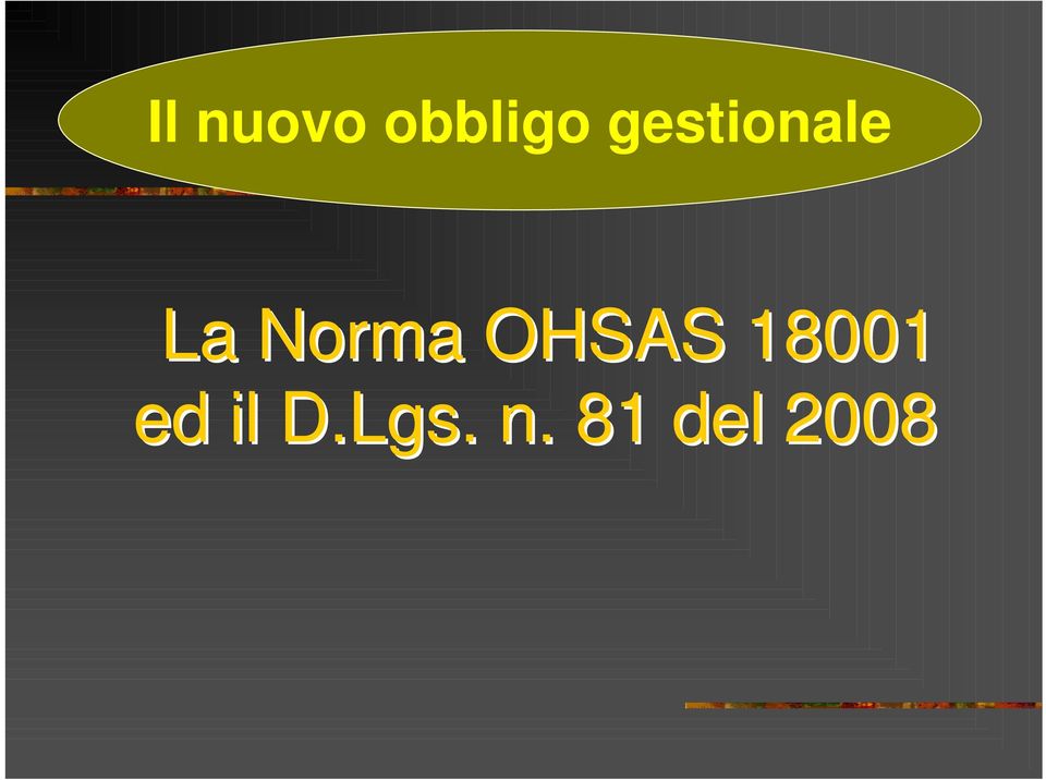 OHSAS 18001 ed il D.