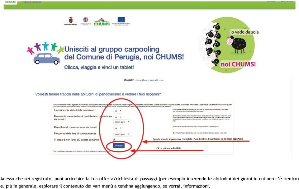 abitudini dei giorni in cui non c è rientro) e, più in generale,