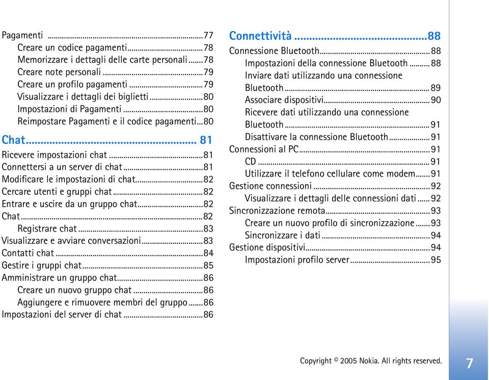..82 Cercare utenti e gruppi chat...82 Entrare e uscire da un gruppo chat...82 Chat...82 Registrare chat...83 Visualizzare e avviare conversazioni...83 Contatti chat...84 Gestire i gruppi chat.