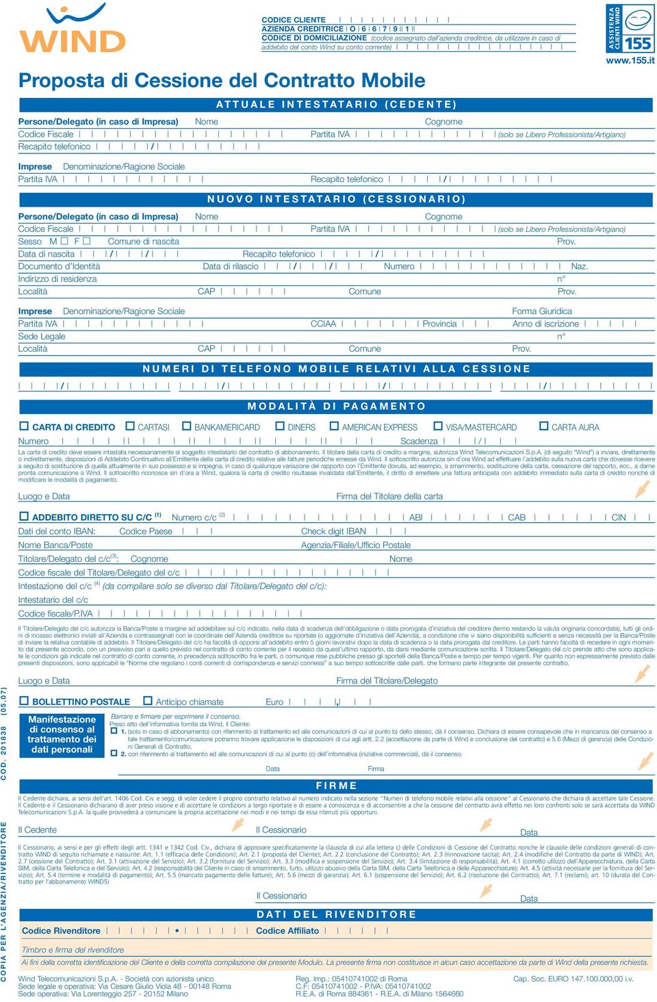 Naz. del Titolare della carta