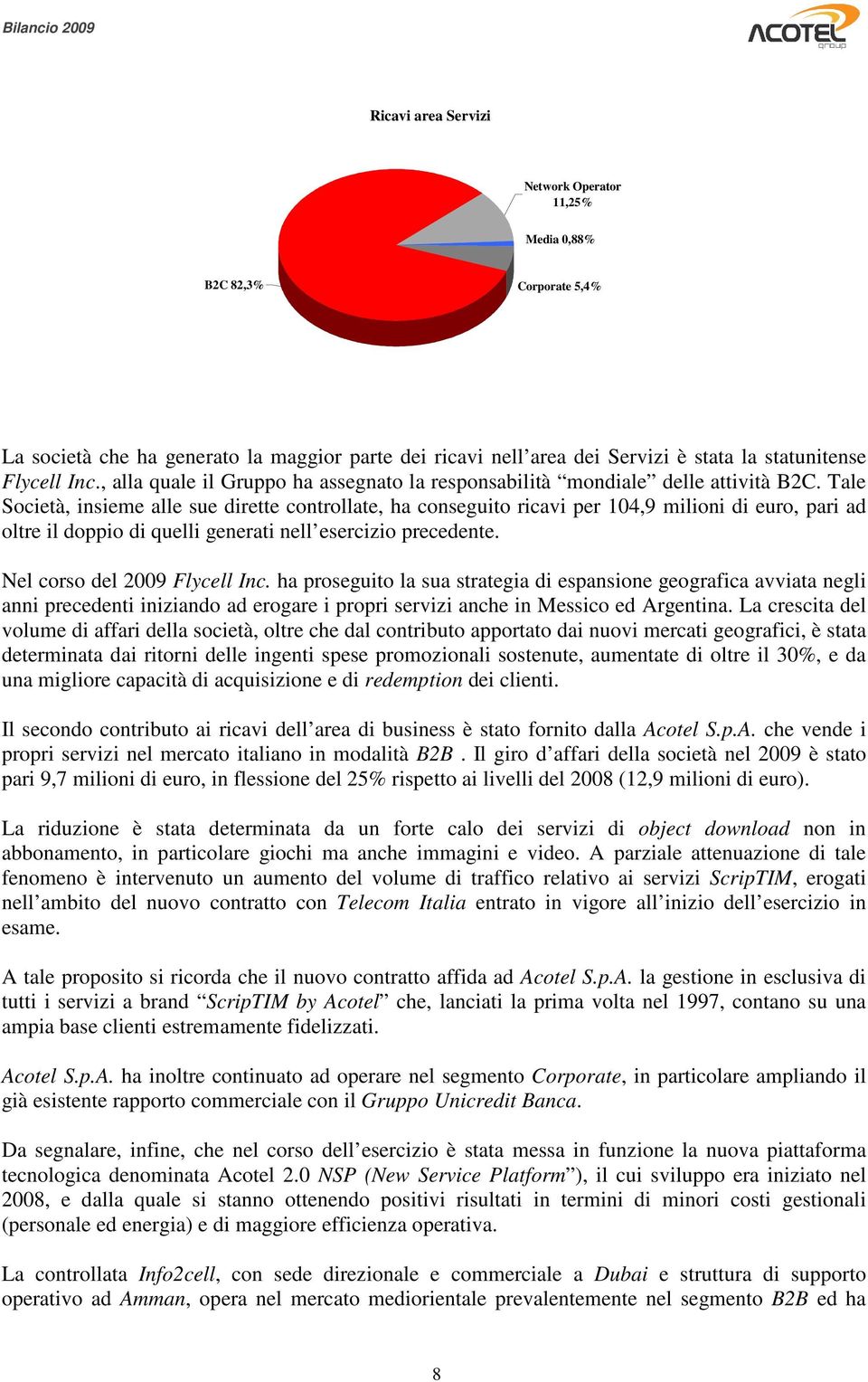 Tale Società, insieme alle sue dirette controllate, ha conseguito ricavi per 104,9 milioni di euro, pari ad oltre il doppio di quelli generati nell esercizio precedente.