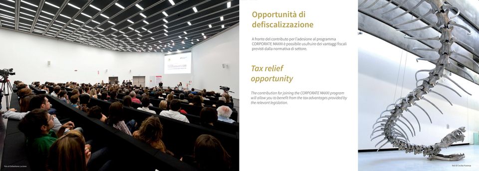 Tax relief opportunity The contribution for joining the CORPORATE MAXXI program will allow you to benefit