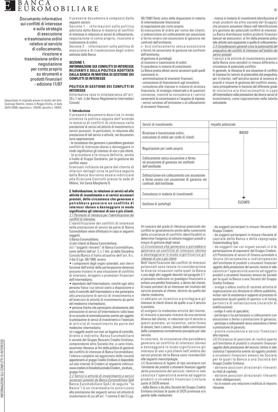 120248, raccolta n. 19287). Il presente documento è composto dalle seguenti sezioni: Sezione 1.