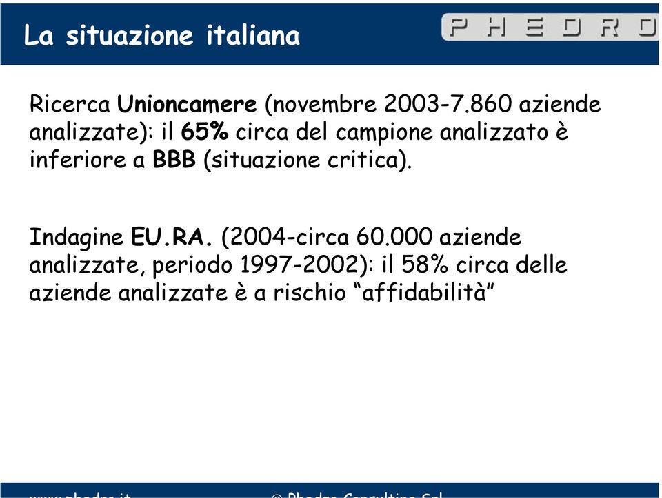 a BBB (situazione critica). Indagine EU.RA. (2004-circa 60.