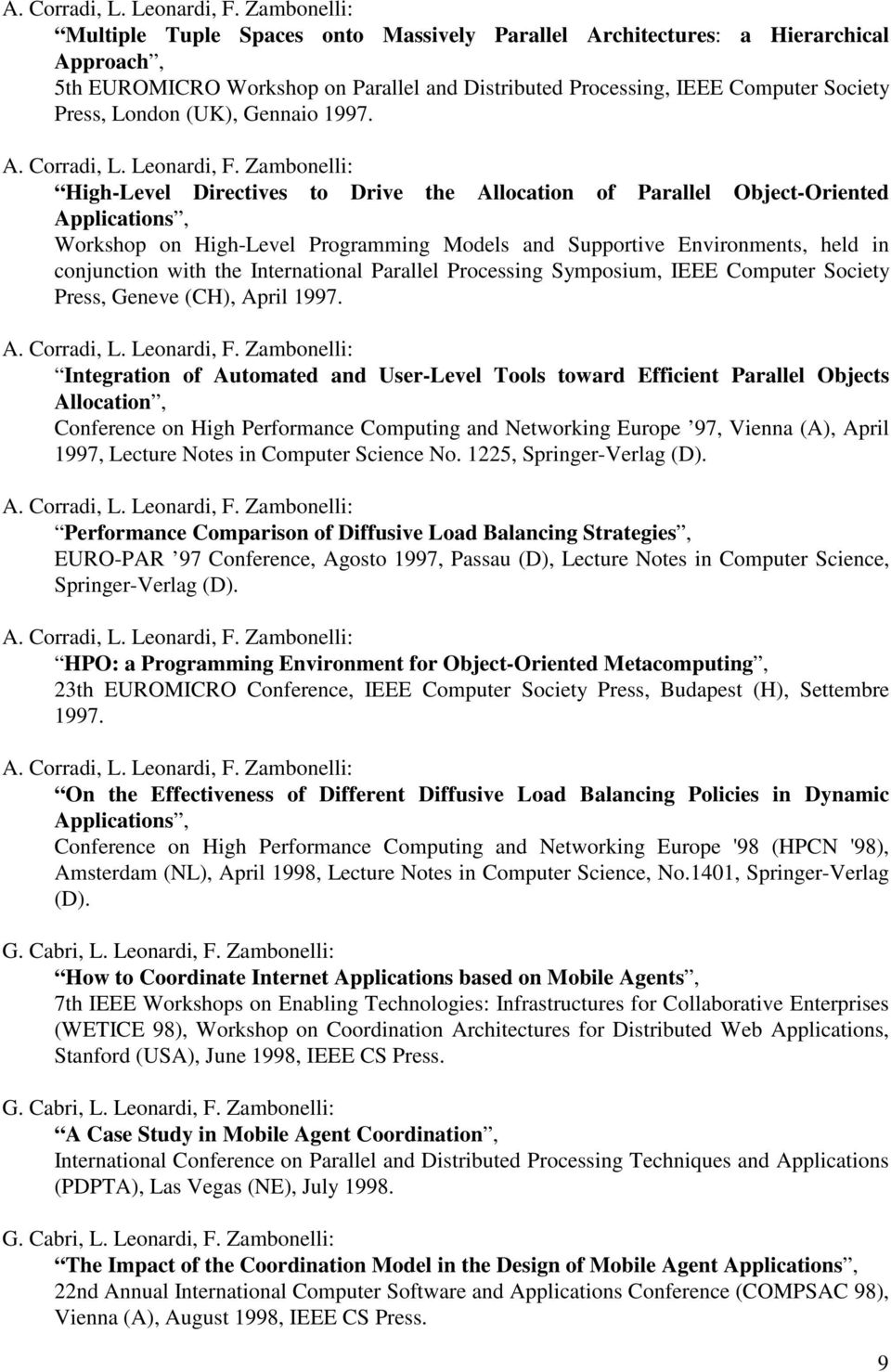 International Parallel Processing Symposium, IEEE Computer Society Press, Geneve (CH), April 1997.