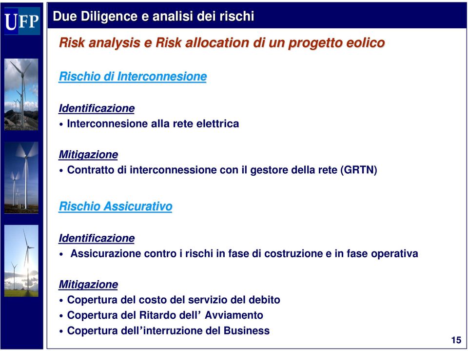 Rischio Assicuraivo Idenificazione Assicurazione conro i rischi in fase di cosruzione e in fase operaiva