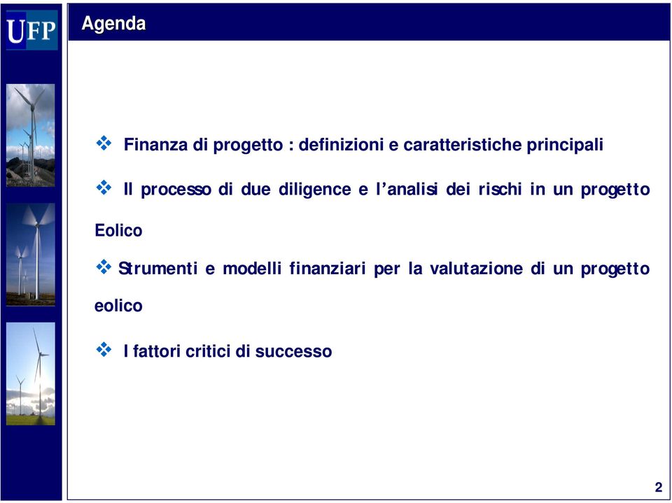 rischi in un progeo Eolico Srumeni e modelli finanziari