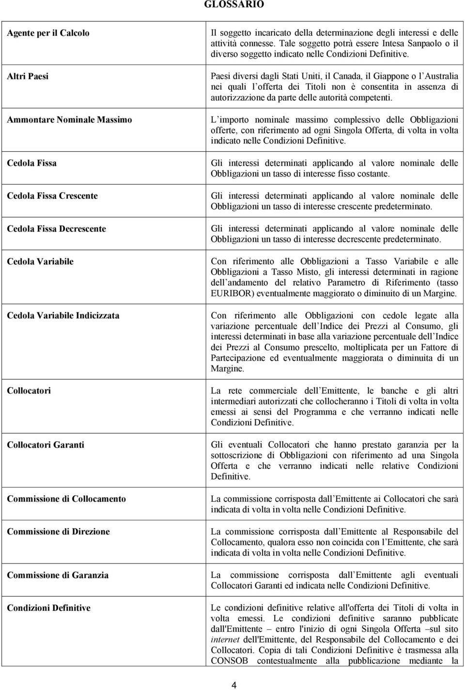 Tale soggetto potrà essere Intesa Sanpaolo o il diverso soggetto indicato nelle Condizioni Definitive.