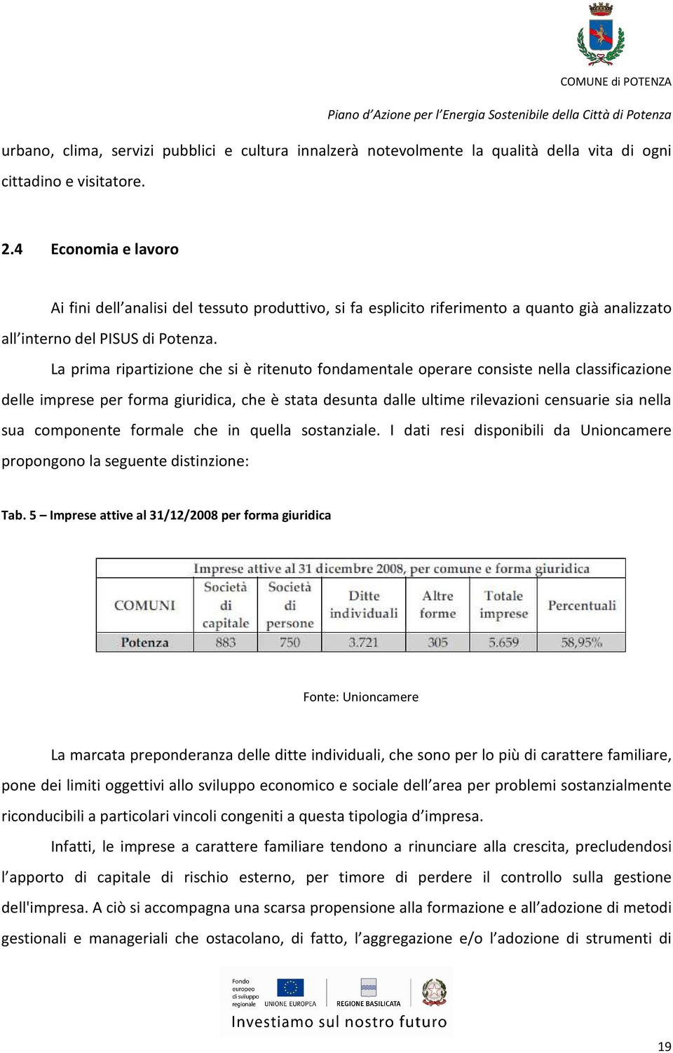 La prima ripartizione che si è ritenuto fondamentale operare consiste nella classificazione delle imprese per forma giuridica, che è stata desunta dalle ultime rilevazioni censuarie sia nella sua