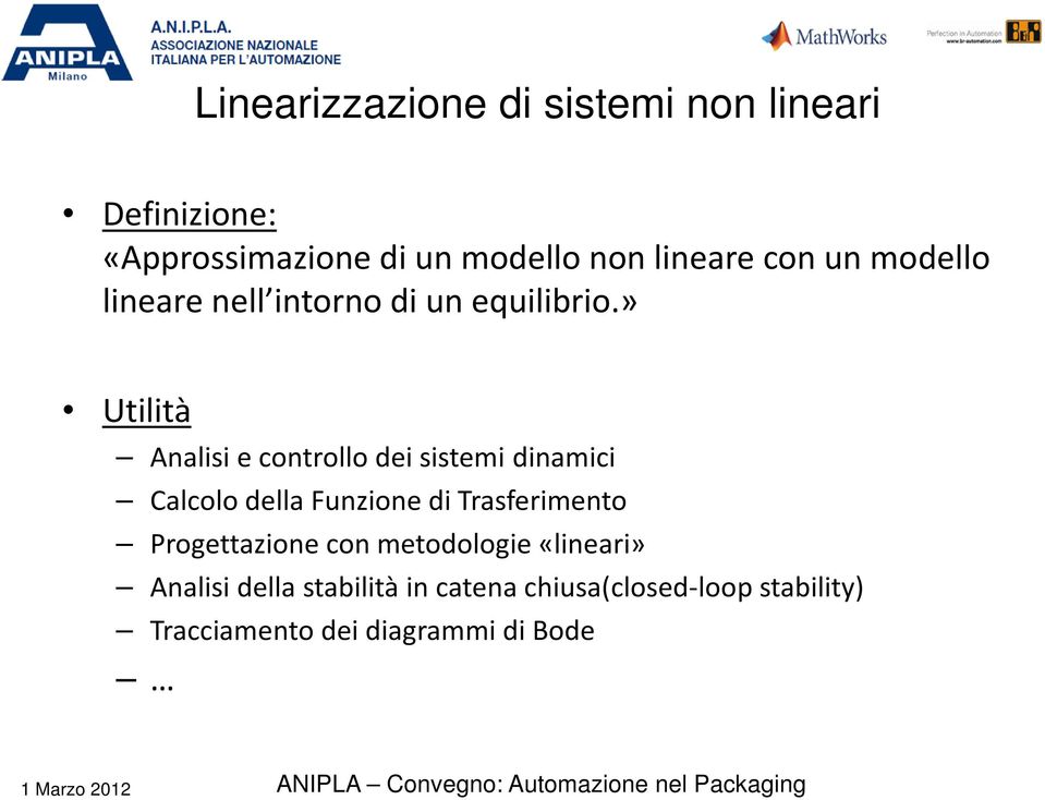 » Utilità Analisi e controllo dei sistemi dinamici Calcolo della Funzione di Trasferimento