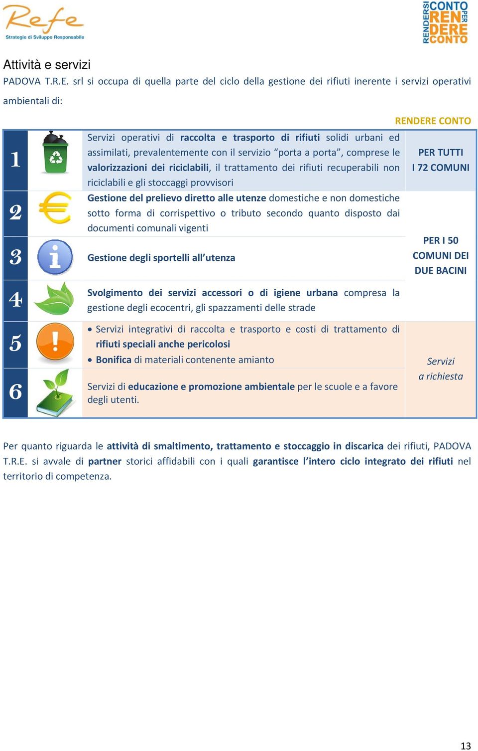 prevalentemente con il servizio porta a porta, comprese le valorizzazioni dei riciclabili, il trattamento dei rifiuti recuperabili non riciclabili e gli stoccaggi provvisori Gestione del prelievo