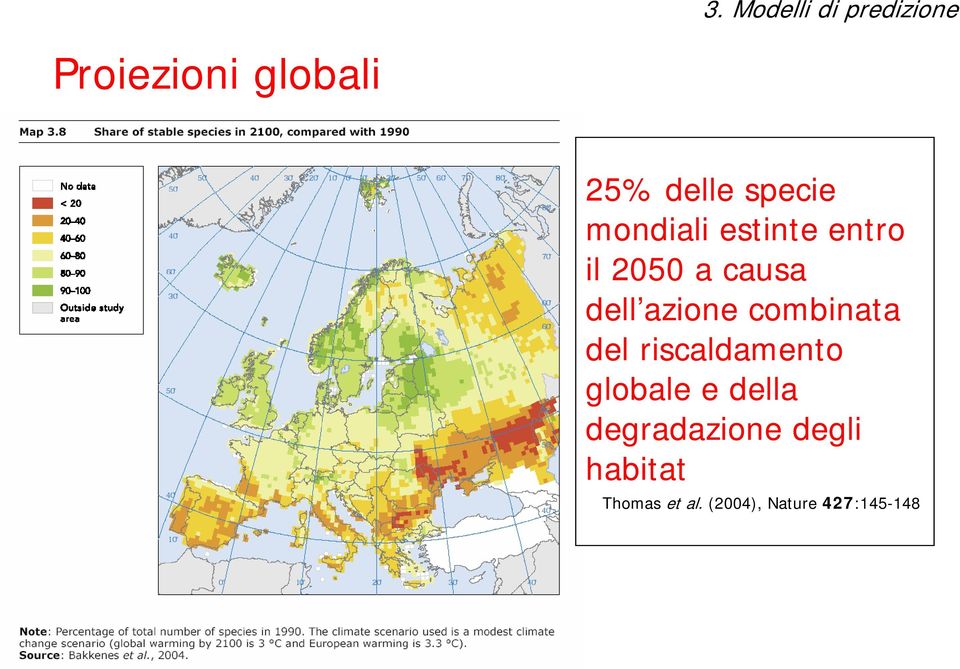 azione combinata del riscaldamento globale e della