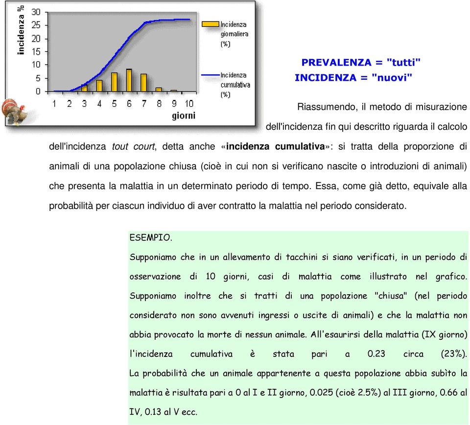 Essa, come già detto, equivale alla probabilità per ciascun individuo di aver contratto la malattia nel periodo considerato. ESEMPIO.