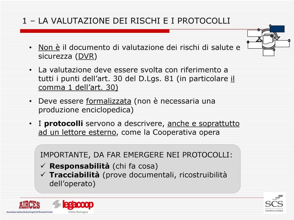 0) Deve essere formalizzata (non è necessaria una produzione enciclopedica) I protocolli servono a descrivere, anche e soprattutto ad un