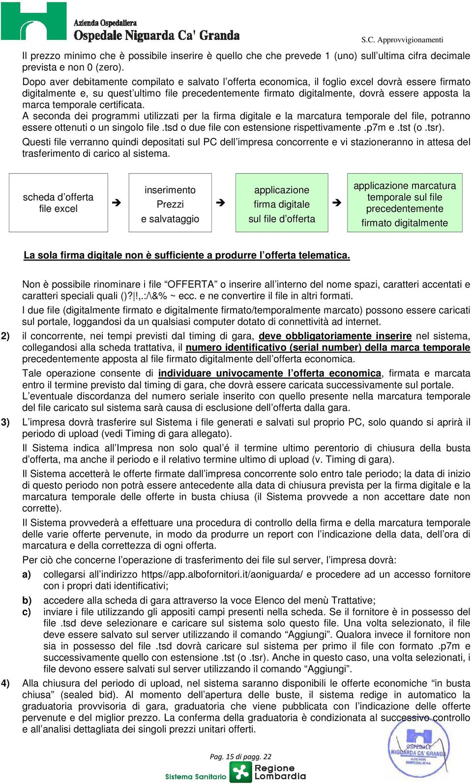 marca temporale certificata. A seconda dei programmi utilizzati per la firma digitale e la marcatura temporale del file, potranno essere ottenuti o un singolo file.