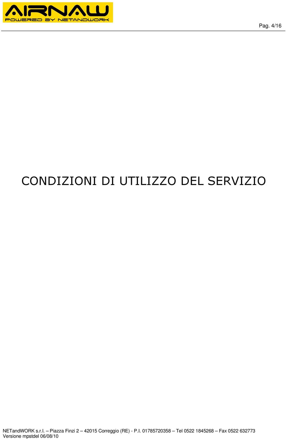 UTILIZZO DEL