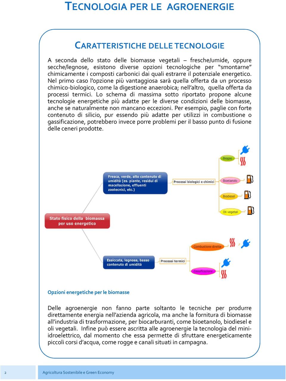 Nel primo caso l opzione più vantaggiosa sarà quella offerta da un processo chimico-biologico, come la digestione anaerobica; nell altro, quella offerta da processi termici.