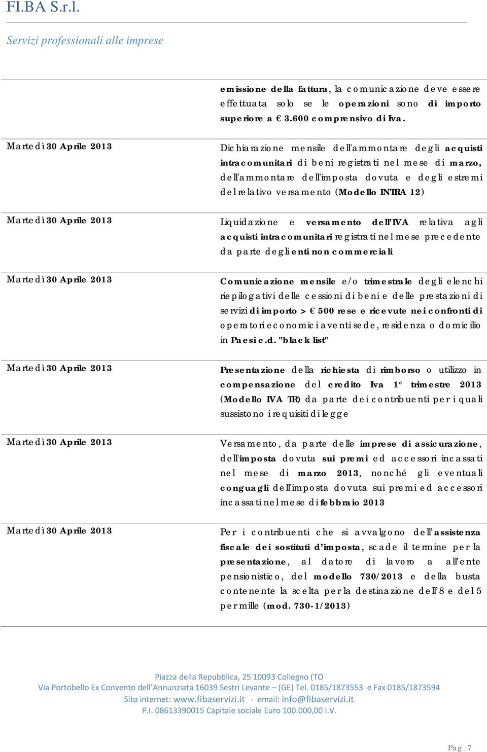 Liquidazione e versamento dell IVA relativa agli acquisti intracomunitari registrati nel mese precedente da parte degli enti non commerciali Comunicazione mensile e/o trimestrale degli elenchi