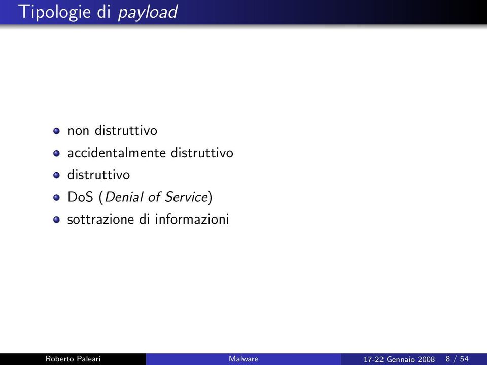 (Denial of Service) sottrazione di